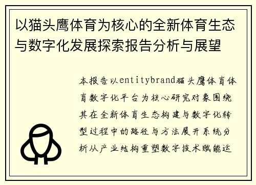 以猫头鹰体育为核心的全新体育生态与数字化发展探索报告分析与展望